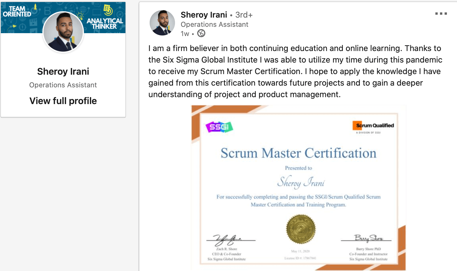 scrum certification review ssgi