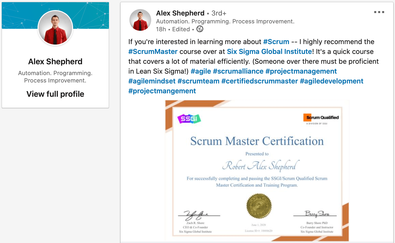 ssgi scrum master certification review