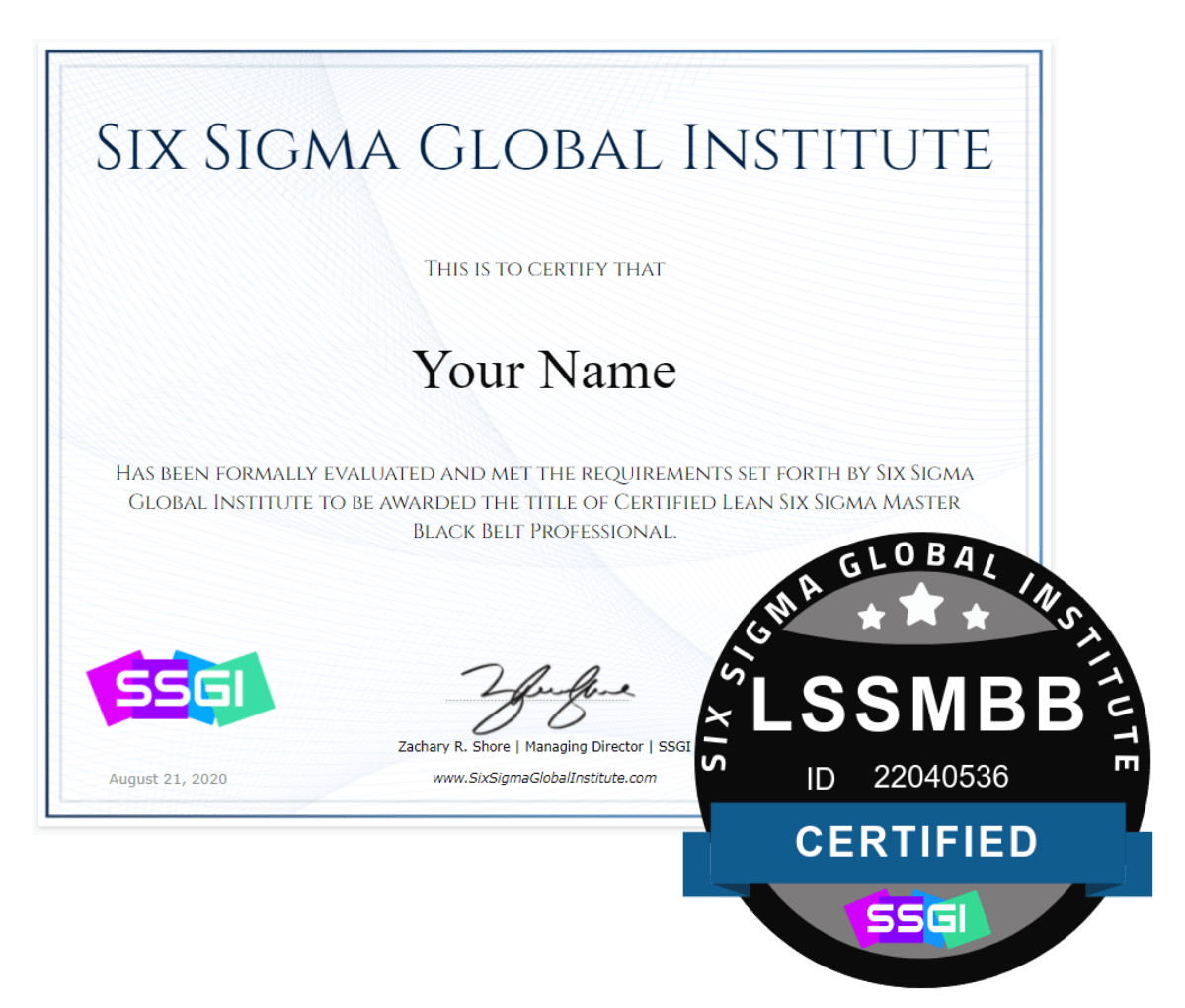 Lean Six Sigma Master Black Belt Certification & Training Online Within Green Belt Certificate Template