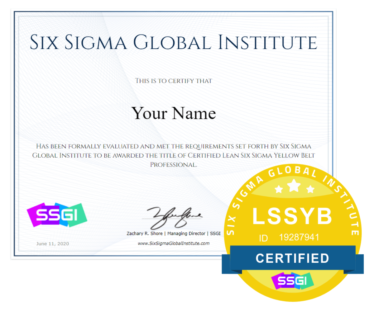 Lean Six Sigma Yellow Belt Certification & Training Online | SSGI