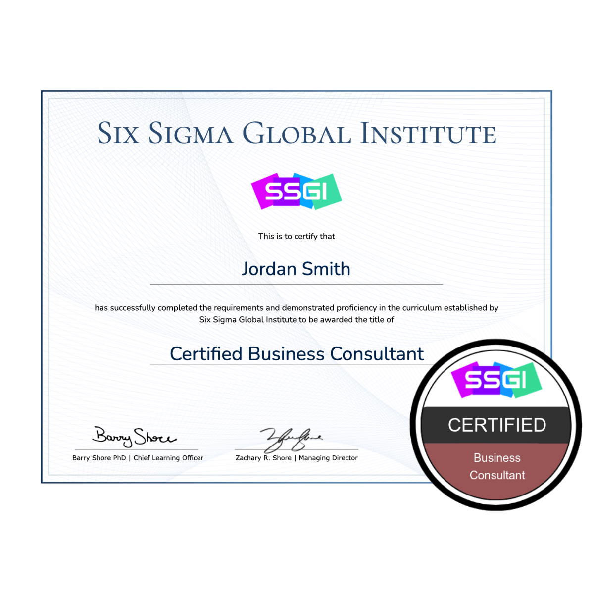 SSGI Business Consultant Certification